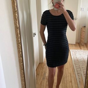 Leather body con dress
